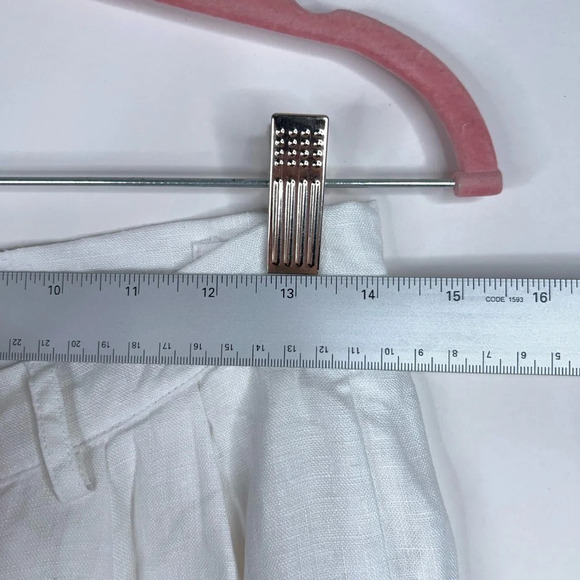 Sabi Swim Resort Wear White Linen Pants Crossover Waist High Rise Lined XS - Picture 10 of 12